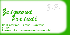zsigmond preindl business card